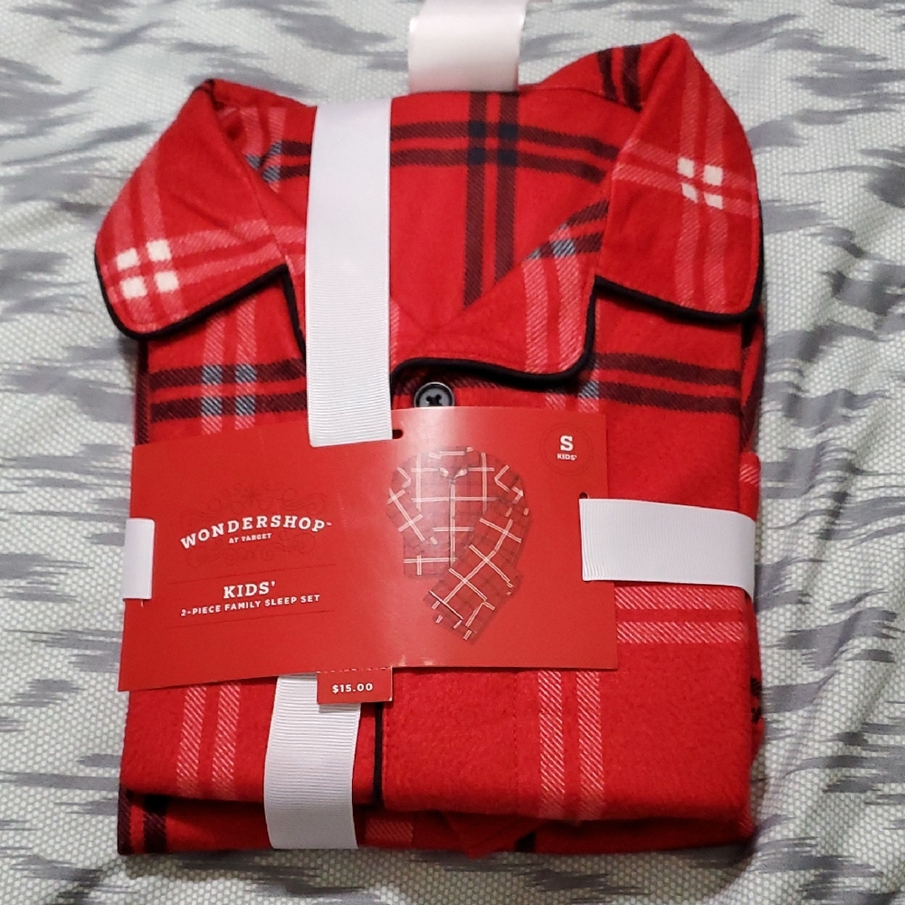 Wondershop Kids' Red and Black Plaid Pajama Set